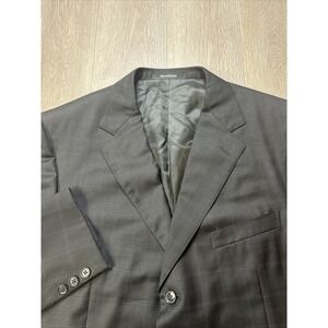 ZEGNA Sport Coat Jacket Men's 46R Windowpane Checked 3 Button Slim Fit Wedding‎
